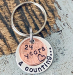 Anniversary Keychain for couple | No. of years and counting Keychain