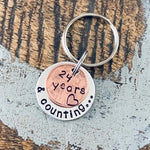 Anniversary Keychain for couple | No. of years and counting Keychain