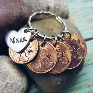 Personalized Penny keychain for Mom, Grandma etc.|| Best Mother's Day Gift Ever