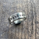 Customize Hand Stamped Aluminum Skinny Ring