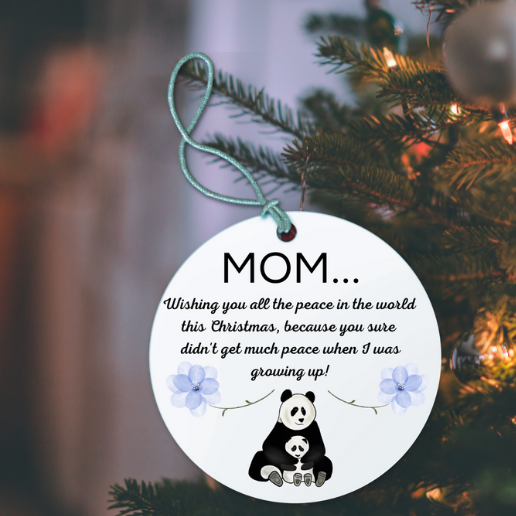Christmas Mommy and Baby Bear Custom Ornament
